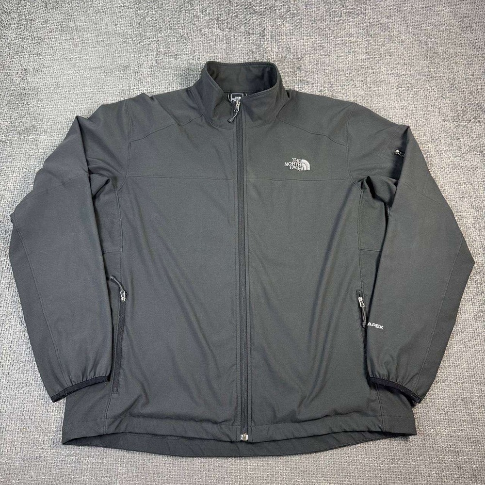 The North Face Apex Bionic Jacket Mens XL Black Softshell Windbreaker Full Zip